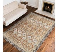 VEVOR Alfombra Suave de 2,4 x 3 m Alfombra de Área Pelo Corto Antideslizante Resistente al Desgarro Elegante Ideal para Dormitorio, Oficina, Sala de Estar, Habitación Infantil, Entrada, Marrón Verde