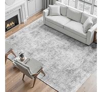 VEVOR Alfombra Suave de 2,7 x 3,7 m Alfombra de Área Pelo Corto Antideslizante Resistente al Desgarro Elegante Ideal para Dormitorio, Oficina, Sala de Estar, Habitación Infantil, Entrada, Gris