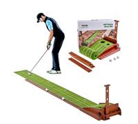 VEVOR Alfombrilla de Golf para Putting Green de 2 Hoyos para Interior, Ayuda para Entrenamiento de Golf sin Arrugas, con Retorno Automático de Bolas, Guía de Alineación, 3 Bolas, Base de Madera