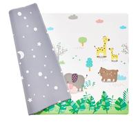 VEVOR - Alfombrilla de juego para bebé, 140 x 200 cm, antideslizante, de una sola pieza, suave y acolchada, enrollable, reversible, impermeable, para bebés, niños pequeños, bebés, juegos y boca abajo