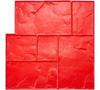 VEVOR Alfombrilla para Sellos de Hormigón 590x590 mm Textura de Poliuretano para Revestimiento de Hormigón para Impresión de Suelo de Pizarra Moldes de Hormigón para Decoración de Exteriores, Rojo