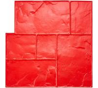VEVOR Alfombrilla para Sellos de Hormigón 590x590 mm Textura de Poliuretano para Revestimiento de Hormigón para Impresión de Suelo de Pizarra Moldes de Hormigón para Decoración de Exteriores, Rojo