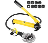 VEVOR Alicate Hidráulica con 9 Matrices Extraíbles, Giratorio 360 °, Separador con Fuerza de Presión 6 T, Crimpadora Apta para Racores en Forma de V/TH de 12-28 mm / 16-32 mm