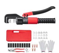 VEVOR Alicates de Corte 4-70 mm² Herramienta de Corte Hidráulico Aluminio y Cobre Cable de Batería AWG12-2/0 con Cortador de Cable Par de Guantes 50 Conectores Anillo de Cobre para Electricistas