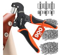 VEVOR Alicates de Ojales 6 mm 8 mm 10 mm con 900 Piezas de Ojetes de Metal, Remachadora para Ojales, Cabezal Magnético de Reemplazo Rápido, Kit de Herramientas de Bricolaje para Tejidos Cinturones
