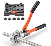 VEVOR Alicates de Prensa Hidráulica para Tuberías, Herramienta de Prensado de Tubos con 5 Mordazas V12, V15, V18, V22, V28 y Estuche de Transporte, para Reparaciones, Instalaciones de Fontanería