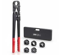 VEVOR Alicates Prensadores de Tuberías, Herramienta de Prensa para Tubos de PEX y Aluminio-plástico, con 5 Mordazas TH12 TH16 TH20 TH26 TH32 y Estuche, para Reparaciones, Instalaciones de Fontanería