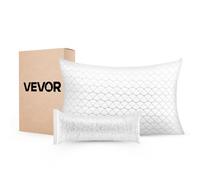 VEVOR Almohada de Cama, Tamaño King 900 x 485 mm, Almohada de Hotel de Lujo con Relleno de Espuma Viscoelástica, Incluye Funda de Fibra Natural, Ajustable y de Apoyo, para Descanso y Relajación