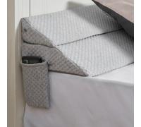 VEVOR Almohada de Cuña para Cabecera, Tamaño King, 193 x 25 x 15 cm, Rellena el Espacio entre la Cabecera y el Colchón de 0 a 18 cm. Espuma 25D con Bolsillo Lateral para el Respaldo, Gris, 2 uds