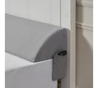 VEVOR Almohada de Cuña para Cabecera, Tamaño King, 183 x 25 x 15 cm, Rellena el Espacio Entre la Cabecera y el Colchón de 1 a 18 cm, Espuma 25D con Bolsillo Lateral para el Respaldo, Color Gris