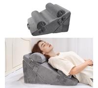 VEVOR Almohada de Cuña para Descansar, Juego de 4 uds, Ortopédicas Ajustables, para Brazos, Piernas, Cuello y Hombros, para Dolor de Espalda, Reflujo Ácido, para Sentarse en la Cama, Gris Oscuro