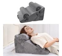 VEVOR Almohada de Cuña para Descansar, Juego de 4 uds, Ortopédicas Ajustables, para Brazos, Piernas, Cuello y Hombros, para Dolor de Espalda, Reflujo Ácido, para Sentarse en la Cama, Gris Oscuro