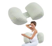 VEVOR Almohada de Cuña para Embarazo, en Forma de W para Embarazadas, Suave y Transpirable con Funda Extraíble y Lavable para Soporte de Espalda, Abdomen, Caderas, Portátil, 775 x 410 x 150 mm