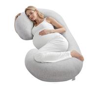 VEVOR Almohada de Maternidad de Cuerpo Completo en Forma de C, Ultra Suaves y Transpirables con Funda Extraíble y Lavable, para Aliviar la Espalda, el Vientre, la Cadera, 1330 x 630 x 210 mm
