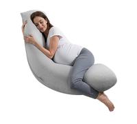 VEVOR Almohadas de Maternidad en Forma de L para Las Embarazadas, Suave y Transpirable, con Funda de Jersey Lavable para Apoyar la Cabeza, el Cuello, el Abdomen, Gris Claro, 1180 x 610 x 200 mm