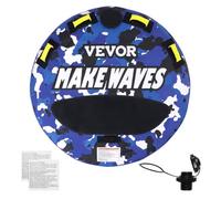 VEVOR Almohadilla Inflable con Tubo Remolcable, Carga de 154kg 1-2 Pasajeros Tubos Remolcables Redondos para Deporte Acuático de 1315mm para Barcos, Cubierta Completa de Nailon, Asas de Agarre EVA