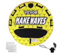 VEVOR Almohadilla Inflable con Tubo Remolcable, Carga de 231kg 1-3 Pasajeros Tubos Remolcables Redondos para Deporte Acuático de 1600mm para Barcos, Cubierta Completa de Nailon, Asas de Agarre EVA