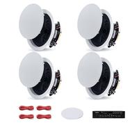 VEVOR Altavoces de Techo 165,1 mm 4 Piezas, Sistema de Altavoces para Techo con Amplificador y Bluetooth, Montaje Empotrado con Cable, para Sala de Estar, Cine en Casa, Comedor, Balcón Cubierto