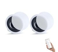 VEVOR Altavoces de Techo 203,2 mm, Sistema de Altavoces para Techo con Amplificador y Bluetooth, Montaje Empotrado con Cable, para Sala de Estar, Cine en Casa, Comedor, Balcón Cubierto, 1 Par