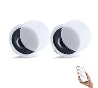 VEVOR Altavoces de Techo 203,2 mm, Sistema de Altavoces para Techo con Amplificador y Bluetooth, Montaje Empotrado con Cable, para Sala de Estar, Cine en Casa, Comedor, Balcón Cubierto, 1 Par