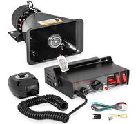 VEVOR Altavoz Alarma Coche 200W 12V, Sirena Alarma Coche 7 Tonos Policía Universal, Sirena Fuego, Bocina, Altavoz, Bocina Plástico, Altavoz Alarma