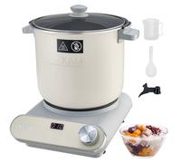 VEVOR Amasadora Eléctrica 7L para Preparar Masa con Función de Fermentación | Para Pizza, Pasta, Fufu, Panes, Olla de Aluminio Antiadherente y Cuerpo de PP, con Temporizador, Panel de Control Visible