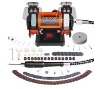 VEVOR Amoladora de Banco con Motor sin Escobillas 50 W 2980 RPM con 3 Muelas 100+ Pulidora de Joyería de Velocidad Ajustable Esmeriladora Fina y Gruesa Eliminación de Óxido de Metales de Joyería