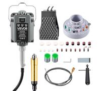 VEVOR Amoladora de Eje Flexible 1200 W 30.000 RPM, Herramienta Rotativa Eléctrica de Eje Flexible, Amoladora Colgante con Control de Pedal, Kit de Accesorios de 112 Piezas para Lijar, Pulir, Cortar