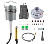 VEVOR Amoladora de Eje Flexible 780 W 25.000 RPM, Herramienta Rotativa Eléctrica de Eje Flexible, Amoladora Colgante con Control de Pedal, Kit de Accesorios de 112 Piezas para Lijar, Pulir, Cortar