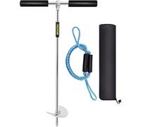 VEVOR Ancla de tornillo de 45 cm de largo anclaje de tierra de arena de playa de acero inoxidable 316 con mango extraíble cuerda elástica y bolsa de transporte para moto acuática, PWC, pontón, barco