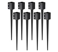 VEVOR Anclaje de poste de valla, 8 piezas, estaca de poste de metal con recubrimiento en polvo negro, exterior 914 x 113 x 113 mm (interior 89 x 89 mm) para buzón y barandilla de jardín