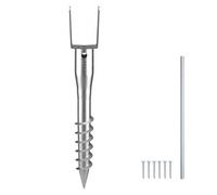 VEVOR Anclaje de Tierra sin Excavación, 100 x 70 x 700 mm, Estaca de Poste con Tornillo para Bricolaje, Incluye 6 Pernos de Retraso y una Barra, Soporte para Postes de Acero Resistente en Forma de U