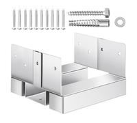 VEVOR Base para Postes, Anclaje para Postes de Hormigón, Acero al Carbono Galvanizado de Alta Resistencia con Separación de 2,54 cm, para Pérgolas de Hormigón y Patios, 144,6 x 141,5 x 80,7 mm