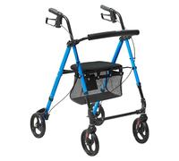 VEVOR Andador rodante para personas mayores y adultos, andador plegable de aluminio ligero con asiento y asa ajustables, rodador de movilidad al aire libre con ruedas todo terreno de 8 pulgadas