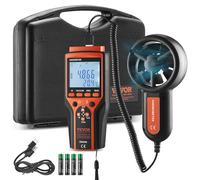 VEVOR Anemómetro Portátil para Medir Velocidad del Viento CFM Temperatura del Viento -10~60 °C Sensación Térmica del Viento Anemómetro Digital con Pantalla LED para Navegar, Volar con Drones, HVAC