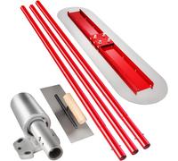 VEVOR Aplanadora de Bordes Redondeados 1200 x 300 mm, Bull Float 1200 x 300 mm, con Anclaje Ajustable, Llana para Suelos, Paleta Albañil