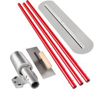 VEVOR Aplanadora de Bordes Redondeados 900 x 200 mm, Bull Float 900 x 200 mm, Llana de Hormigón de Acero, Llana de Yeso de 1,8 m con Anclaje Ajustable Llana para Suelos Paleta Albañil, Superficie Lisa