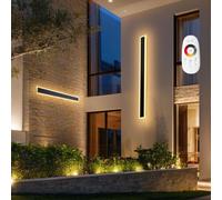 VEVOR Apliques de Pared de Exterior, 2 Piezas, Tira Larga de 1000 x 80 x 50 mm, Apliques de Pared Modernos, Ajustable 2700 K-6000 K, IP65 Resistente al Agua, Antioxidante, para Patio, Casa, Porche