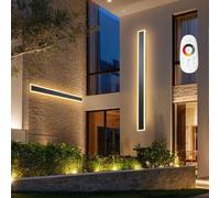 VEVOR Apliques de Pared de Exterior, 2 Piezas, Tira Larga de 1500 x 120 x 45 mm, Apliques de Pared Modernos, Ajustable 2700 K-6000 K, IP65 Resistente al Agua, Antioxidante, para Patio, Casa, Porche