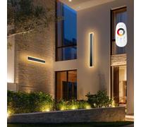 VEVOR Apliques de Pared de Exterior, 2 Piezas, Tira Larga de 600 x 80 x 50 mm, Apliques de Pared Modernos, Ajustable 2700 K-6000 K, IP65 Resistente al Agua, Antioxidante, para Patio, Casa, Porche