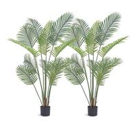 VEVOR Árbol Artificial 1524mm Planta Artificial PE Areca Palmera 2 Árboles Falsos Verdes con Maceta 152x128 mm Decoración de Plantas Falsas para Hogar Oficina Centros Comerciales Interiores Exteriores