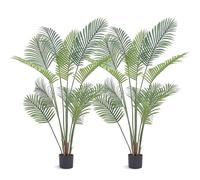 VEVOR Árbol Artificial 1524mm Planta Artificial PE Areca Palmera 2 Árboles Falsos Verdes con Maceta 152x128 mm Decoración de Plantas Falsas para Hogar Oficina Centros Comerciales Interiores Exteriores