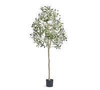 VEVOR Árbol Artificial de Olivo 600x1550 mm Planta Artificial de PE para Decoración Maceta de Árbol Verde 150x125 mm Planta Falsa para Hogar, Oficina, Hotel, Centro Comercial, Interior y Exterior