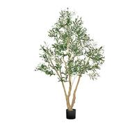 VEVOR Árbol Artificial de Olivo Alto de 1829 mm Planta Artificial de PE para Decoración Árbol Verde Planta Falsa para Hogar, Oficina, Hotel, Centro Comercial, Interior y Exterior, Maceta Negra