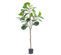 VEVOR Árbol Artificial Higo de Hoja de Violín 780x1556 mm Planta Artificial para Decoración Maceta de Árbol Verde Falso 150x125 mm para Hogar, Oficina, Hotel, Centro Comercial, Interior y Exterior