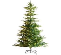 VEVOR Árbol de Navidad Artificial 1,98 m Árbol de Decoración Navideña Completo con 350 Luces LED Color Blanco Cálido 900 Puntas de Ramas Base de Metal para Decoración de Hogar, Fiesta, Oficina