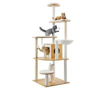 VEVOR Árbol para Gatos Grande de Madera 60x60x175cm Casa para Gatos para Jugar
