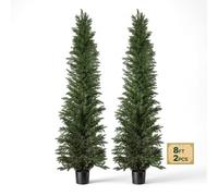 VEVOR Árboles Artificiales Exterior 2438 mm, Juego de 2 Árboles Topiarios