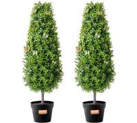 VEVOR Árboles Topiarios Artificiales Boj Milán Bicolor 300 x 300 x 920 mm 2 uds