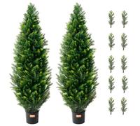 VEVOR Árboles Topiarios Artificiales de Cedro 380 x 380 x 1230 mm Verde 2 uds